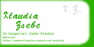 klaudia zsebe business card